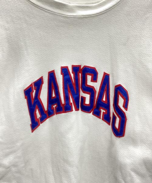 Champion REVERSE WEAVE（チャンピオン リバース ウィーブ）Champion REVERSE WEAVE (チャンピオン リバース ウィーブ) The University of Kansas ホワイト サイズ:XLの古着・服飾アイテム