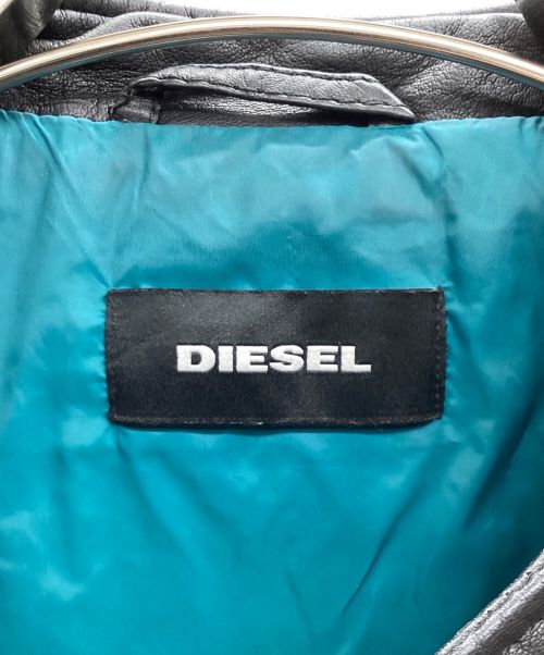 DIESEL（ディーゼル）DIESEL (ディーゼル) シングルライダースジャケット ブラック サイズ:Mの古着・服飾アイテム