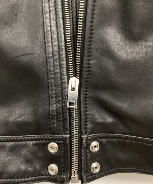 DIESEL（ディーゼル）DIESEL (ディーゼル) シングルライダースジャケット ブラック サイズ:Mの古着・服飾アイテム