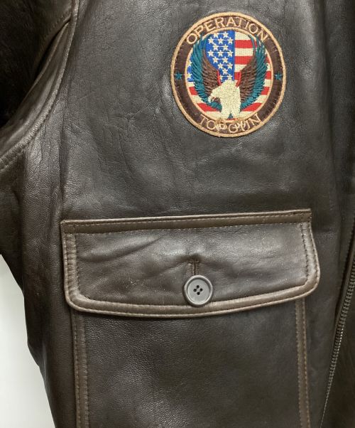 U'S NAVY（アメリカ海軍）U'S NAVY (ユーエスネイビー) G-1フライトジャケット ブラウン サイズ:3XLの古着・服飾アイテム