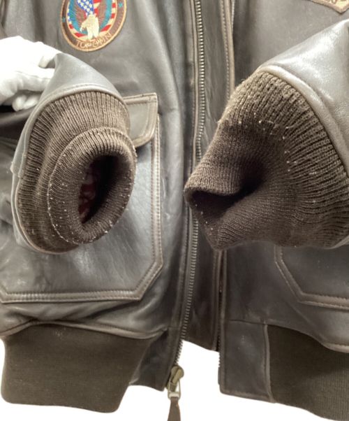 U'S NAVY（アメリカ海軍）U'S NAVY (ユーエスネイビー) G-1フライトジャケット ブラウン サイズ:3XLの古着・服飾アイテム