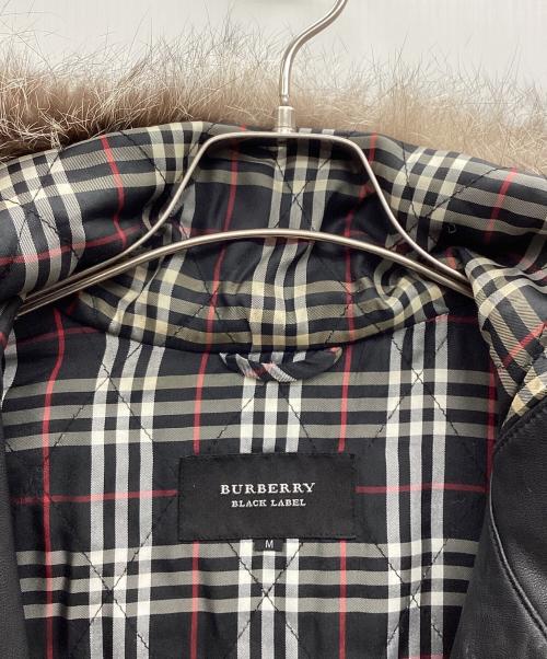 BURBERRY BLACK LABEL（バーバリーブラックレーベル）BURBERRY BLACK LABEL (バーバリーブラックレーベル) ファー付レザーコート ブラック サイズ:Mの古着・服飾アイテム