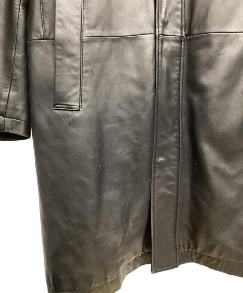 BURBERRY BLACK LABEL（バーバリーブラックレーベル）BURBERRY BLACK LABEL (バーバリーブラックレーベル) ファー付レザーコート ブラック サイズ:Mの古着・服飾アイテム