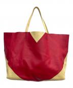 CELINEセリーヌ）の古着「トートバッグ ホリゾンタルカバ」｜レッド×ベージュ