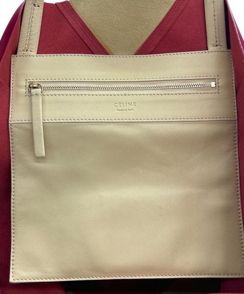CELINE（セリーヌ）CELINE (セリーヌ) トートバッグ ホリゾンタルカバ レッド×ベージュの古着・服飾アイテム