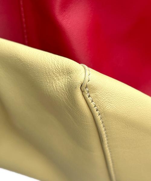 CELINE（セリーヌ）CELINE (セリーヌ) トートバッグ ホリゾンタルカバ レッド×ベージュの古着・服飾アイテム