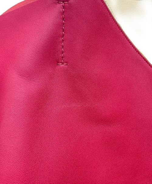 CELINE（セリーヌ）CELINE (セリーヌ) トートバッグ ホリゾンタルカバ レッド×ベージュの古着・服飾アイテム