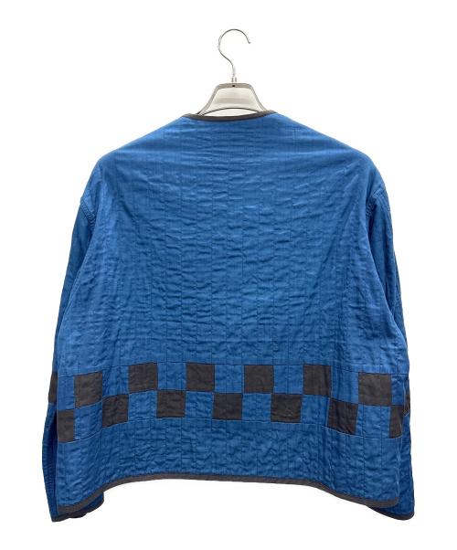 Story mfg.（ストーリーエムエフジー）Story mfg. (ストーリーエムエフジー) ノーカラージャケット ネイビー×ブラック サイズ:XSの古着・服飾アイテム