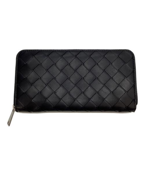 BOTTEGA VENETA（ボッテガベネタ）BOTTEGA VENETA (ボッテガベネタ) イントレチャート ジップアラウンドウォレット ブラックの古着・服飾アイテム