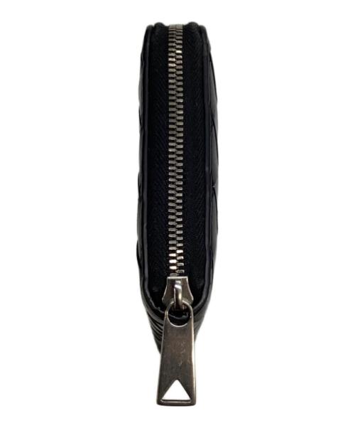 BOTTEGA VENETA（ボッテガベネタ）BOTTEGA VENETA (ボッテガベネタ) イントレチャート ジップアラウンドウォレット ブラックの古着・服飾アイテム