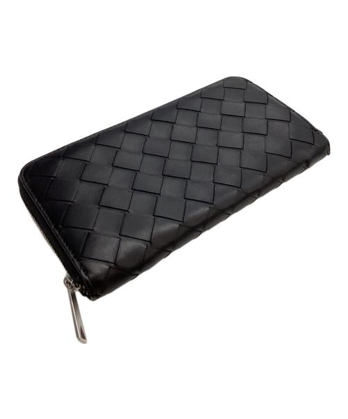 BOTTEGA VENETA（ボッテガベネタ）BOTTEGA VENETA (ボッテガベネタ) イントレチャート ジップアラウンドウォレット ブラックの古着・服飾アイテム