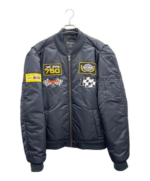 HARLEY-DAVIDSON（ハーレーダビッドソン）HARLEY-DAVIDSON (ハーレーダビッドソン) ボンバージャケット ブラック サイズ:Lの古着・服飾アイテム