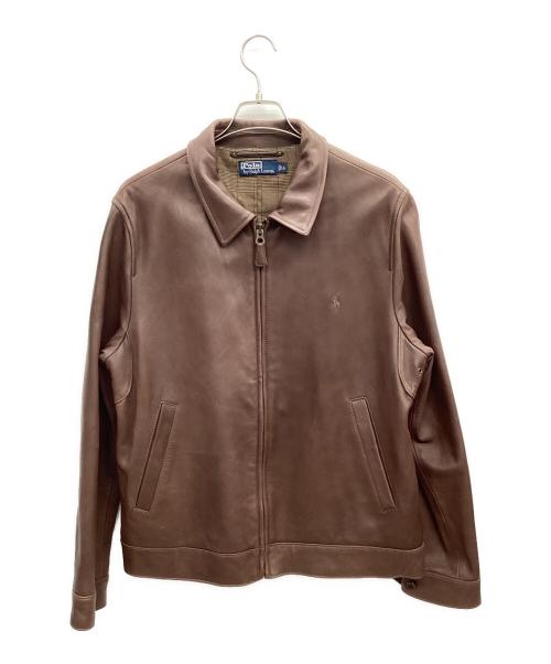 POLO RALPH LAUREN（ポロ・ラルフローレン）POLO RALPH LAUREN (ポロ・ラルフローレン) ラムレザージャケット ブラウン サイズ:LLの古着・服飾アイテム