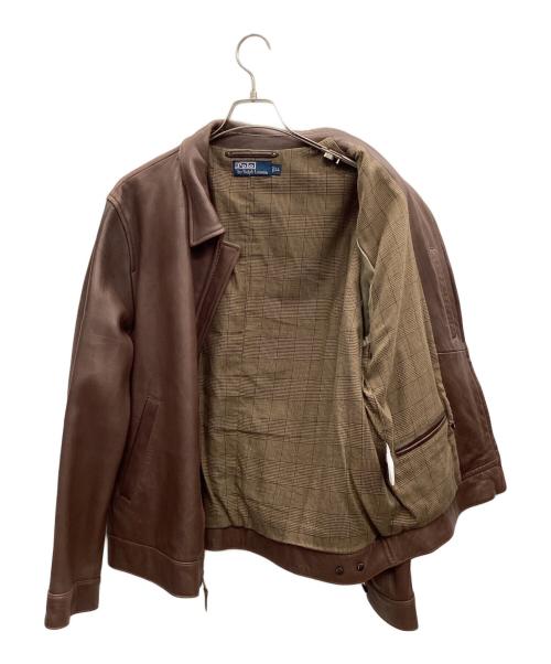 POLO RALPH LAUREN（ポロ・ラルフローレン）POLO RALPH LAUREN (ポロ・ラルフローレン) ラムレザージャケット ブラウン サイズ:LLの古着・服飾アイテム