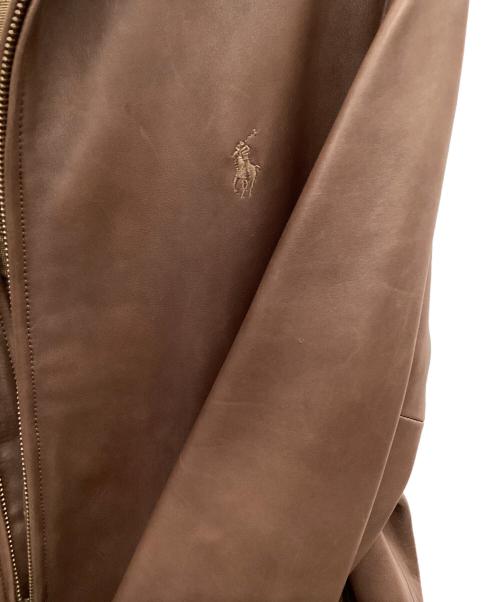 POLO RALPH LAUREN（ポロ・ラルフローレン）POLO RALPH LAUREN (ポロ・ラルフローレン) ラムレザージャケット ブラウン サイズ:LLの古着・服飾アイテム
