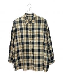 FreshService（フレッシュサービス）の古着「長袖チェックシャツ」｜ベージュ×ブラック