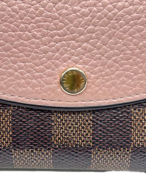 LOUIS VUITTON（ルイ ヴィトン）LOUIS VUITTON (ルイ ヴィトン) 2つ折り財布 ダミエ ブラウン×ピンクの古着・服飾アイテム