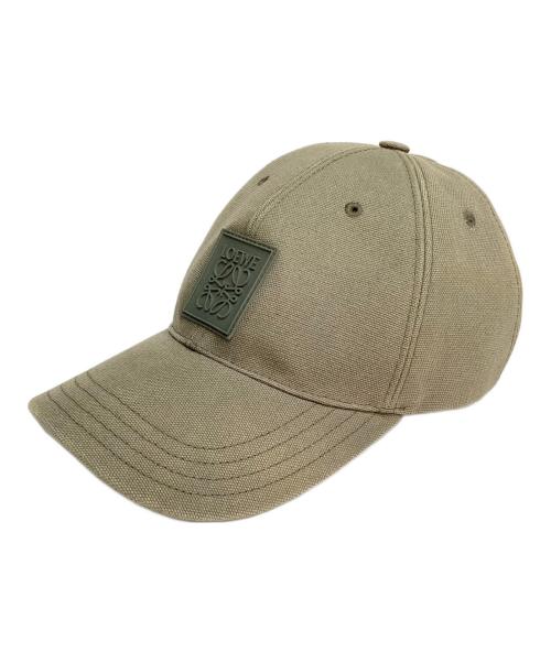 LOEWE（ロエベ）LOEWE (ロエベ) キャンバス パッチ キャップ  オリーブ サイズ:59の古着・服飾アイテム