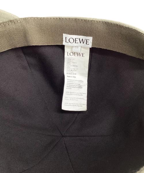 LOEWE（ロエベ）LOEWE (ロエベ) キャンバス パッチ キャップ  オリーブ サイズ:59の古着・服飾アイテム