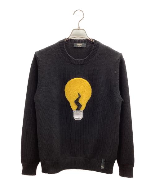 FENDI（フェンディ）FENDI (フェンディ) 電球刺繍ニット ブラック サイズ:48の古着・服飾アイテム