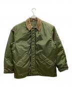 US NAVYユーエスネイビー）の古着「U.S.NAVY A-1ナイロンデッキジャケット 80s」｜グリーン