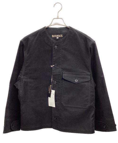 HAVERSACK（ハバーサック）HAVERSACK (ハバーサック) ノーカラーモールスキンワークジャケット ブラック サイズ:L 未使用品の古着・服飾アイテム
