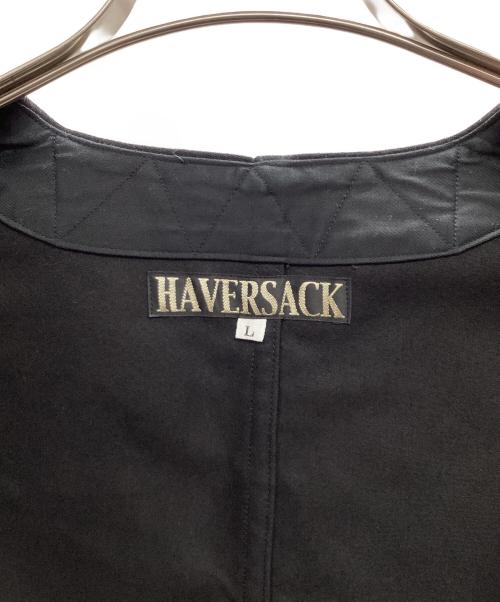 HAVERSACK（ハバーサック）HAVERSACK (ハバーサック) ノーカラーモールスキンワークジャケット ブラック サイズ:L 未使用品の古着・服飾アイテム