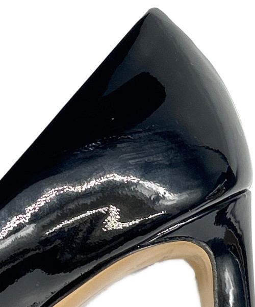 Salvatore Ferragamo（サルヴァトーレ フェラガモ）Salvatore Ferragamo (サルヴァトーレ フェラガモ) エナメルヒールパンプス ブラック サイズ:6の古着・服飾アイテム