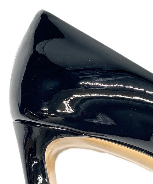 Salvatore Ferragamo（サルヴァトーレ フェラガモ）Salvatore Ferragamo (サルヴァトーレ フェラガモ) エナメルヒールパンプス ブラック サイズ:6の古着・服飾アイテム