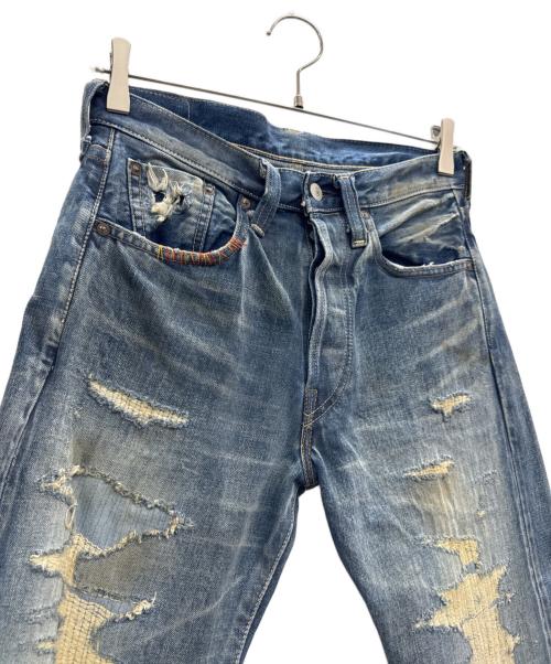 LEVI'S（リーバイス）LEVI'S (リーバイス) レイバーリペアード ダメージドデニムパンツ インディゴ サイズ:W31×L33の古着・服飾アイテム