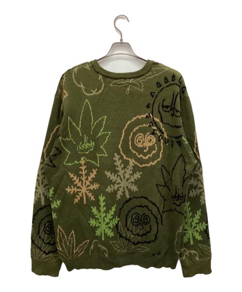 HUF（ハフ）HUF (ハフ) クルーネックニット グリーン サイズ:XLの古着・服飾アイテム
