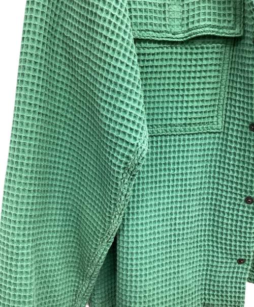 BRAIN DEAD（ブレインデッド）BRAIN DEAD (ブレインデッド) WAFFLE BUTTON FRONT SHIRT グリーン サイズ:Sの古着・服飾アイテム