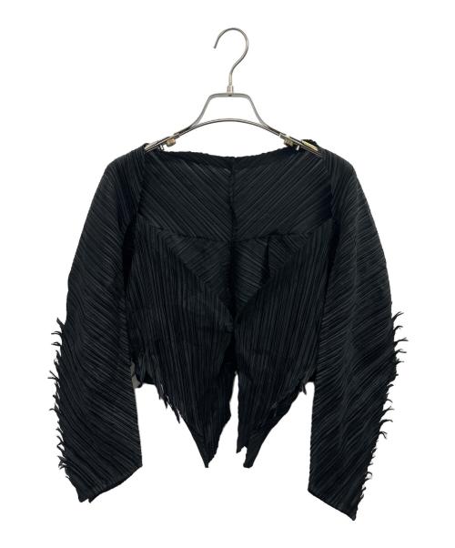 PLEATS PLEASE（プリーツプリーズ）PLEATS PLEASE (プリーツプリーズ) プリーツカーディガン ブラック サイズ:FREEの古着・服飾アイテム