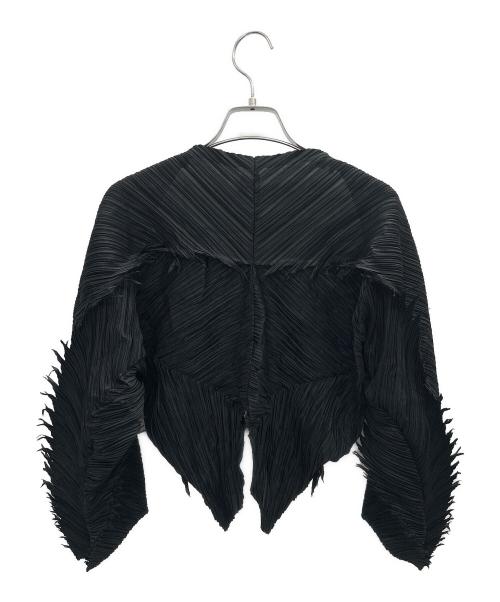 PLEATS PLEASE（プリーツプリーズ）PLEATS PLEASE (プリーツプリーズ) プリーツカーディガン ブラック サイズ:FREEの古着・服飾アイテム