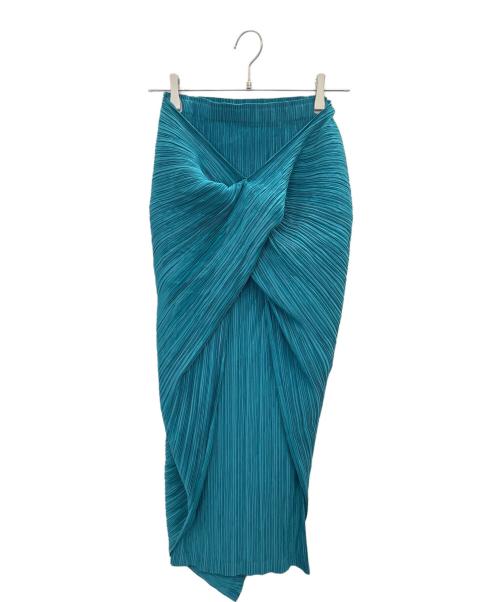 ISSEY MIYAKE WHITE LABEL（イッセイミヤケホワイトレーベル）ISSEY MIYAKE WHITE LABEL (イッセイミヤケホワイトレーベル) プリーツスカート グリーン サイズ:２の古着・服飾アイテム
