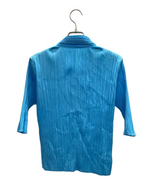 PLEATS PLEASE（プリーツプリーズ）PLEATS PLEASE (プリーツプリーズ) 半袖プリーツシャツ ブルー サイズ:3の古着・服飾アイテム