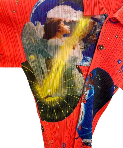 PLEATS PLEASE（プリーツプリーズ）PLEATS PLEASE (プリーツプリーズ) 長袖プリーツシャツ オレンジ サイズ:3の古着・服飾アイテム