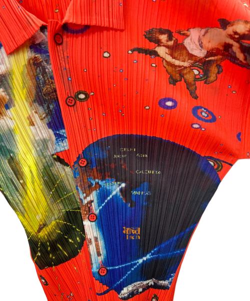 PLEATS PLEASE（プリーツプリーズ）PLEATS PLEASE (プリーツプリーズ) 長袖プリーツシャツ オレンジ サイズ:3の古着・服飾アイテム