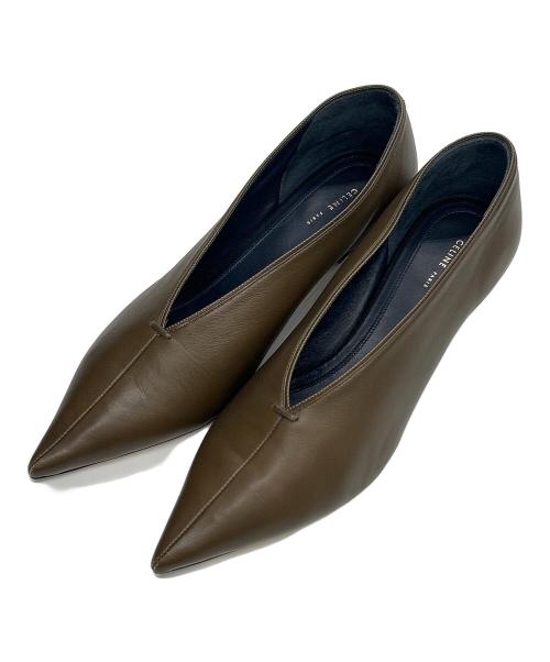 CELINE（セリーヌ）CELINE (セリーヌ) ポインテッドトゥパンプス ブラウン サイズ:38の古着・服飾アイテム