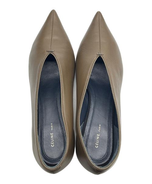 CELINE（セリーヌ）CELINE (セリーヌ) ポインテッドトゥパンプス ブラウン サイズ:38の古着・服飾アイテム