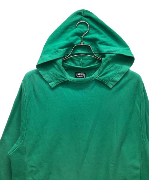 stussy（ステューシー）stussy (ステューシー) 5分袖プルオーバーパーカー グリーン サイズ:Lの古着・服飾アイテム