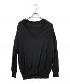 MUSE de Deuxieme Classミューズ ドゥ ドゥーズィエム クラス）の古着「Vネックプルオーバーニット」｜ブラック