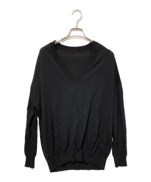 MUSE de Deuxieme Class（ミューズ ドゥ ドゥーズィエム クラス）MUSE de Deuxieme Class (ミューズ ドゥ ドゥーズィエム クラス) Vネックプルオーバーニット ブラック サイズ:不明の古着・服飾アイテム
