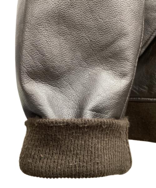 ALPHA INDUSTRIES（アルファインダストリーズ）ALPHA INDUSTRIES (アルファインダストリーズ) レザーフライトジャケット ブラック サイズ:Lの古着・服飾アイテム