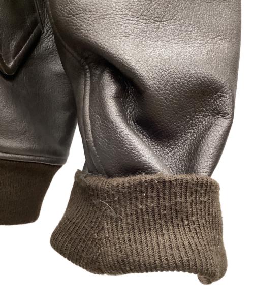 ALPHA INDUSTRIES（アルファインダストリーズ）ALPHA INDUSTRIES (アルファインダストリーズ) レザーフライトジャケット ブラック サイズ:Lの古着・服飾アイテム