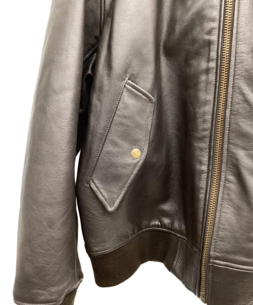 ALPHA INDUSTRIES（アルファインダストリーズ）ALPHA INDUSTRIES (アルファインダストリーズ) レザーフライトジャケット ブラック サイズ:Lの古着・服飾アイテム