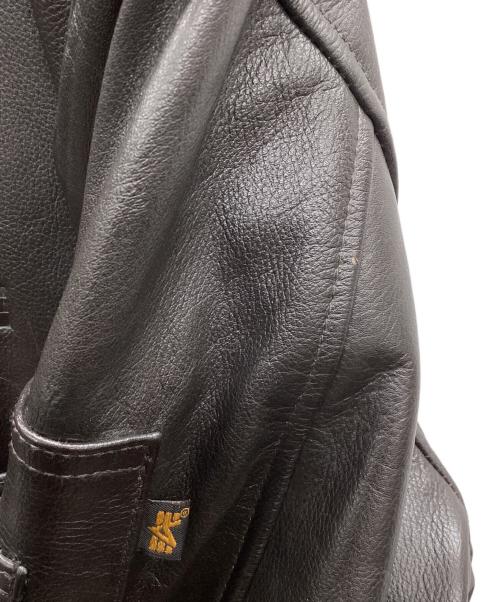 ALPHA INDUSTRIES（アルファインダストリーズ）ALPHA INDUSTRIES (アルファインダストリーズ) レザーフライトジャケット ブラック サイズ:Lの古着・服飾アイテム