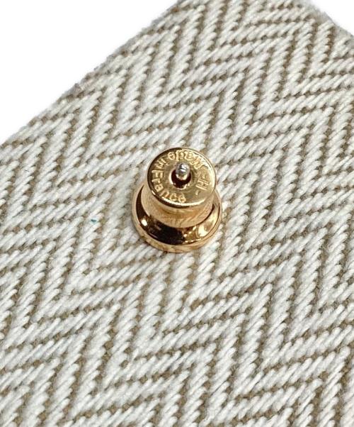 HERMES（エルメス）HERMES (エルメス) ミニポップアッシュピアス ブラン(ホワイト)×ゴールドの古着・服飾アイテム