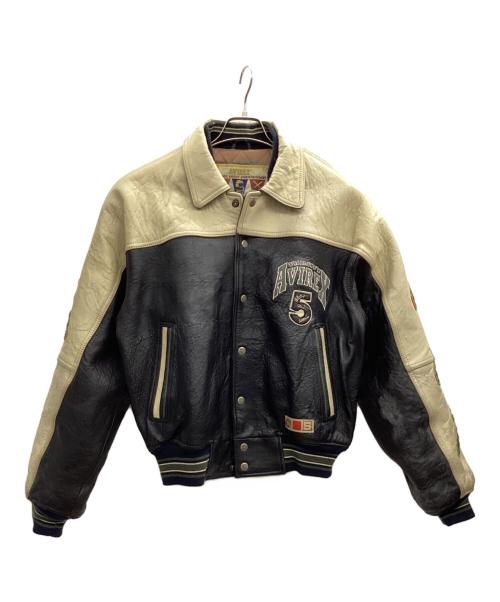 AVIREX（アヴィレックス）AVIREX (アヴィレックス) バーシティジャケット ブラック×ベージュ サイズ:Sの古着・服飾アイテム