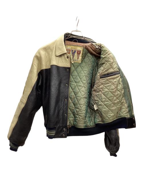 AVIREX（アヴィレックス）AVIREX (アヴィレックス) バーシティジャケット ブラック×ベージュ サイズ:Sの古着・服飾アイテム